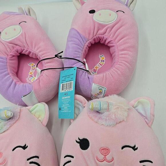 New Squishmallows Slippers Toddler & Girl 4-5 (two pack) - Picture 3 of 11